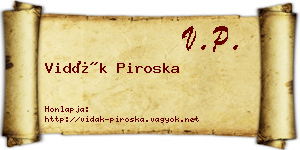 Vidák Piroska névjegykártya