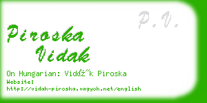piroska vidak business card